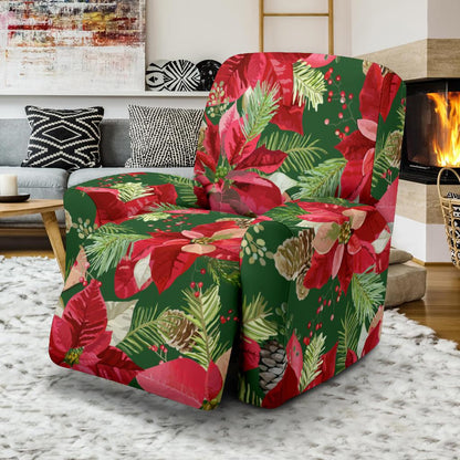 Poinsettia Pattern Print Design POT03 Recliner Slipcover-JORJUNE.COM