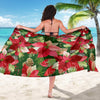 Poinsettia Pattern Print Design POT03 Sarong Pareo Wrap-JORJUNE.COM