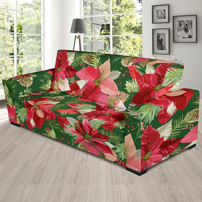 Poinsettia Pattern Print Design POT03 Sofa Slipcover-JORJUNE.COM