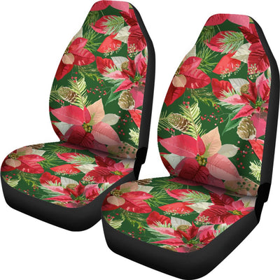 Poinsettia Pattern Print Design POT03 Universal Fit Car Seat Covers-JorJune