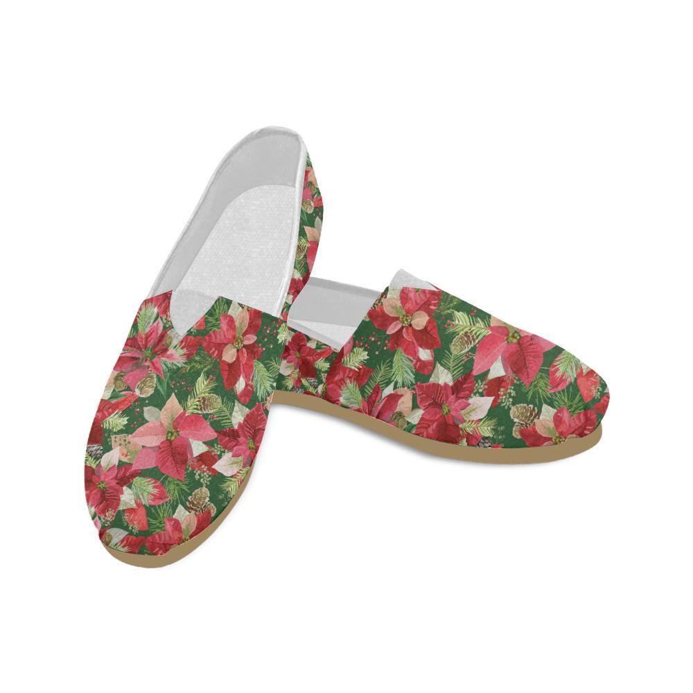 Poinsettia Pattern Print Design POT03 Women Casual Shoes-JorJune.com