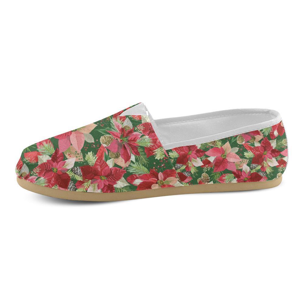 Poinsettia Pattern Print Design POT03 Women Casual Shoes-JorJune.com