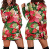 Poinsettia Pattern Print Design POT03 Women Hoodie Dress