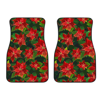 Poinsettia Pattern Print Design POT04 Car Floor Mats-JORJUNE.COM