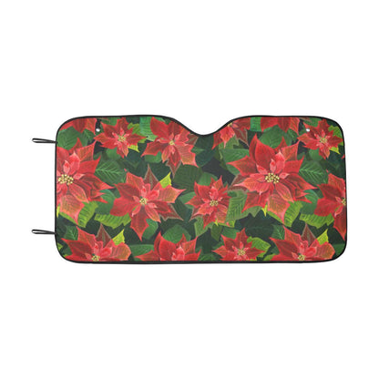 Poinsettia Pattern Print Design POT04 Car Sun Shade-JorJune