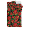 Poinsettia Pattern Print Design POT04 Duvet Cover Bedding Set-JORJUNE.COM