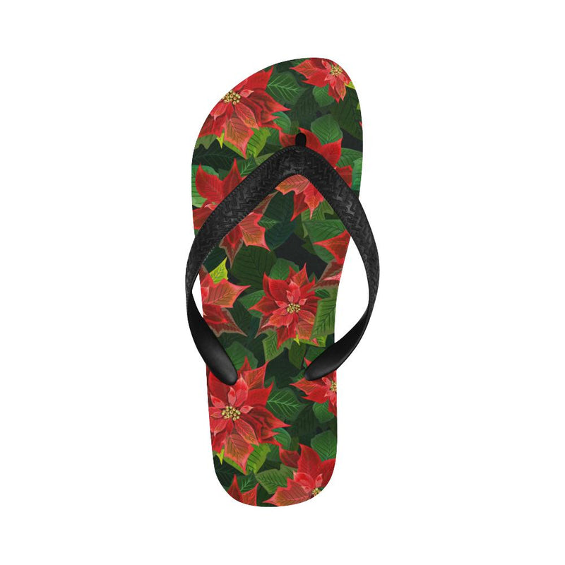 Poinsettia Pattern Print Design POT04 Flip Flops-JorJune