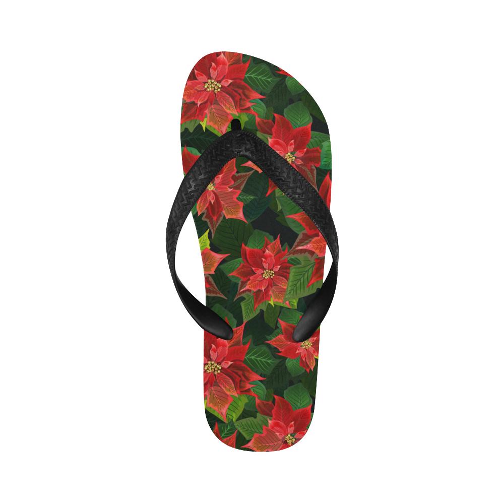 Poinsettia Pattern Print Design POT04 Flip Flops-JorJune