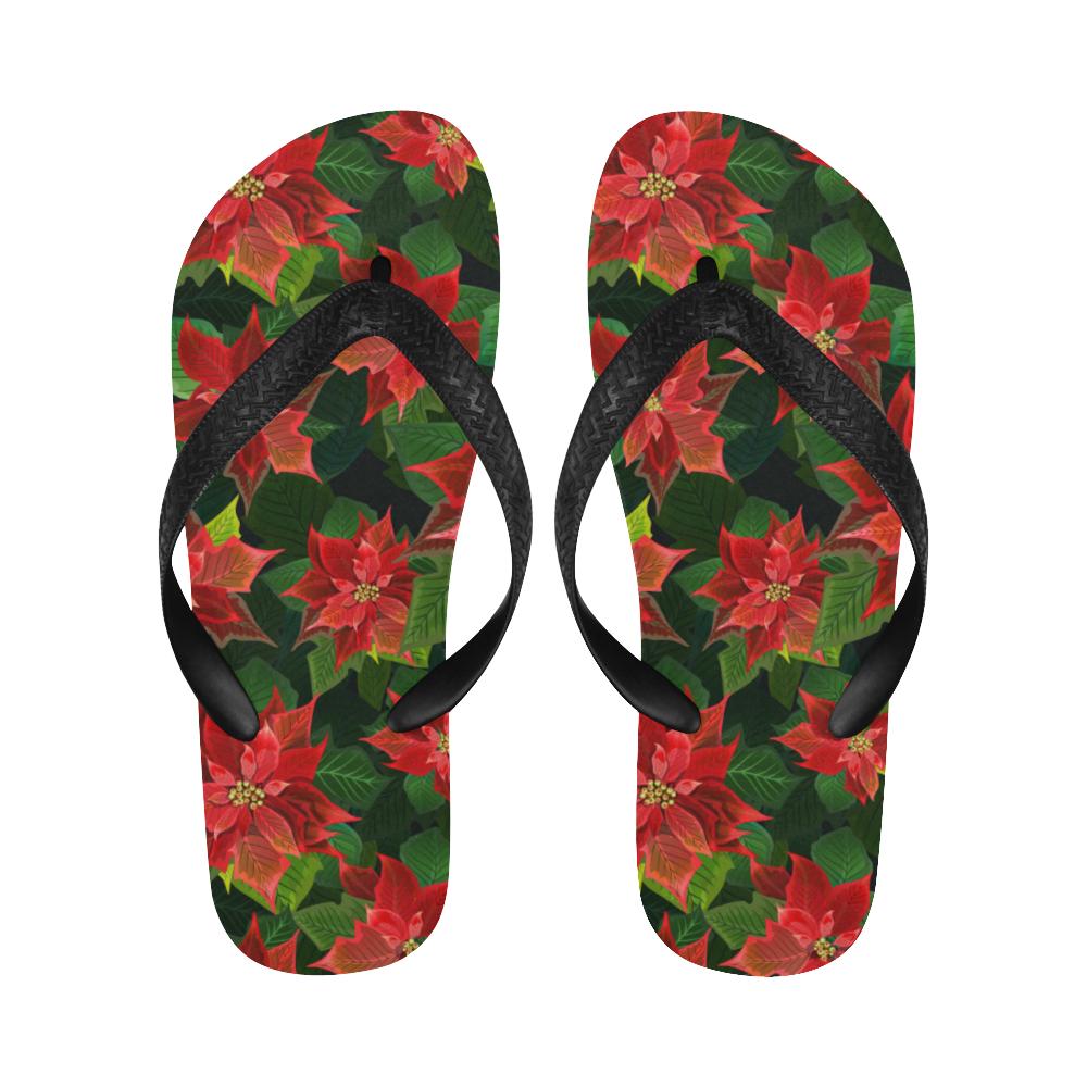 Poinsettia Pattern Print Design POT04 Flip Flops-JorJune
