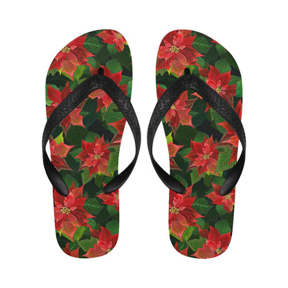 Poinsettia Pattern Print Design POT04 Flip Flops-JorJune