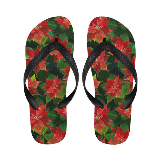 Poinsettia Pattern Print Design POT04 Flip Flops-JorJune