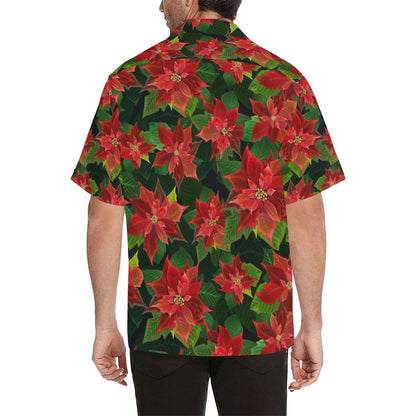 Poinsettia Pattern Print Design POT04 Men Hawaiian Shirt-JorJune
