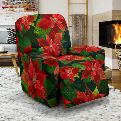 Poinsettia Pattern Print Design POT04 Recliner Slipcover-JORJUNE.COM
