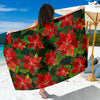 Poinsettia Pattern Print Design POT04 Sarong Pareo Wrap-JORJUNE.COM