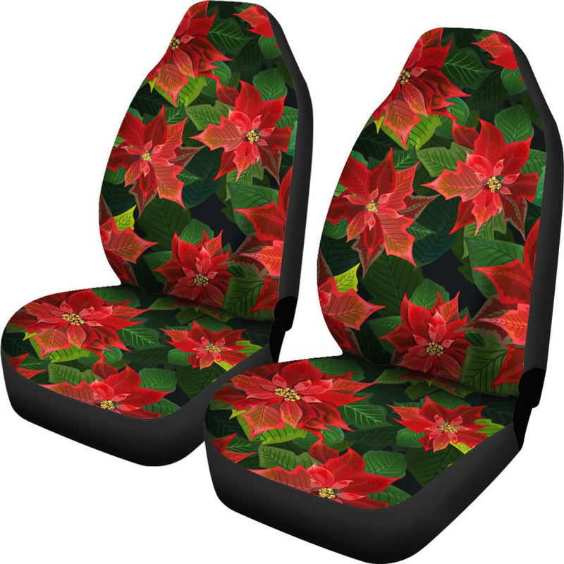 Poinsettia Pattern Print Design POT04 Universal Fit Car Seat Covers-JorJune