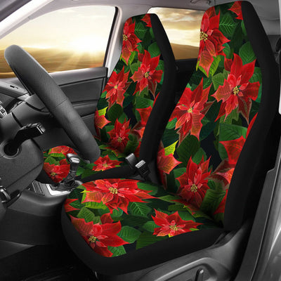 Poinsettia Pattern Print Design POT04 Universal Fit Car Seat Covers-JorJune