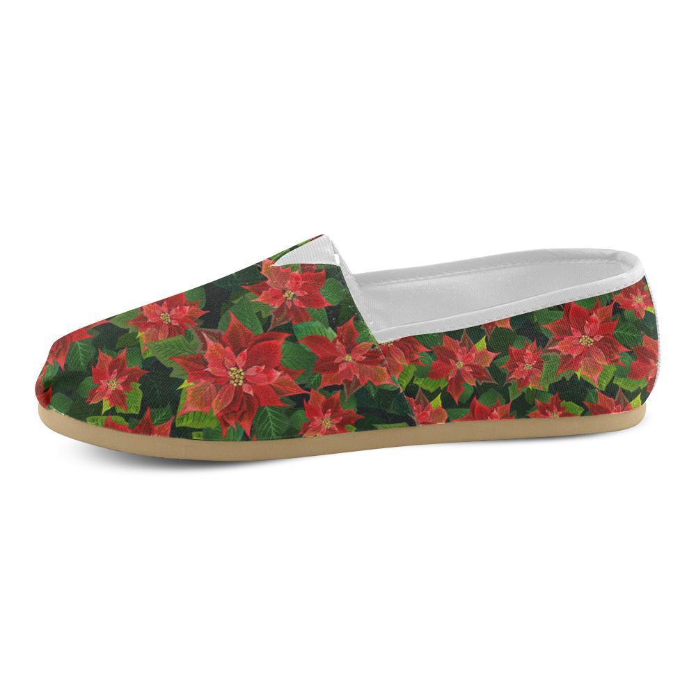 Poinsettia Pattern Print Design POT04 Women Casual Shoes-JorJune.com