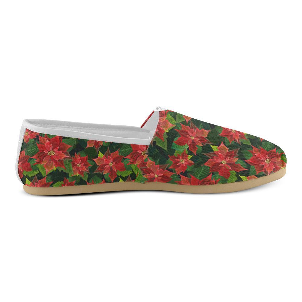 Poinsettia Pattern Print Design POT04 Women Casual Shoes-JorJune.com