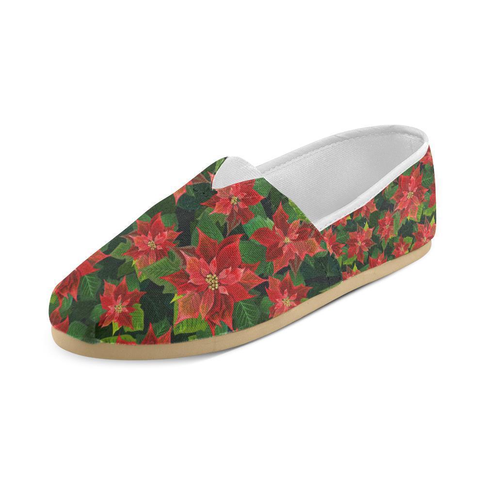 Poinsettia Pattern Print Design POT04 Women Casual Shoes-JorJune.com