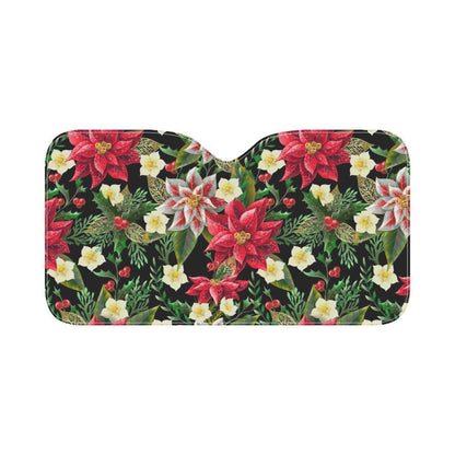 Poinsettia Pattern Print Design POT05 Car Sun Shade-JorJune