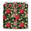 Poinsettia Pattern Print Design POT05 Duvet Cover Bedding Set-JORJUNE.COM