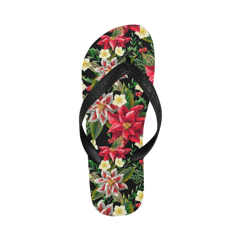 Poinsettia Pattern Print Design POT05 Flip Flops-JorJune