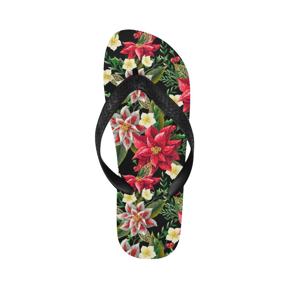 Poinsettia Pattern Print Design POT05 Flip Flops-JorJune