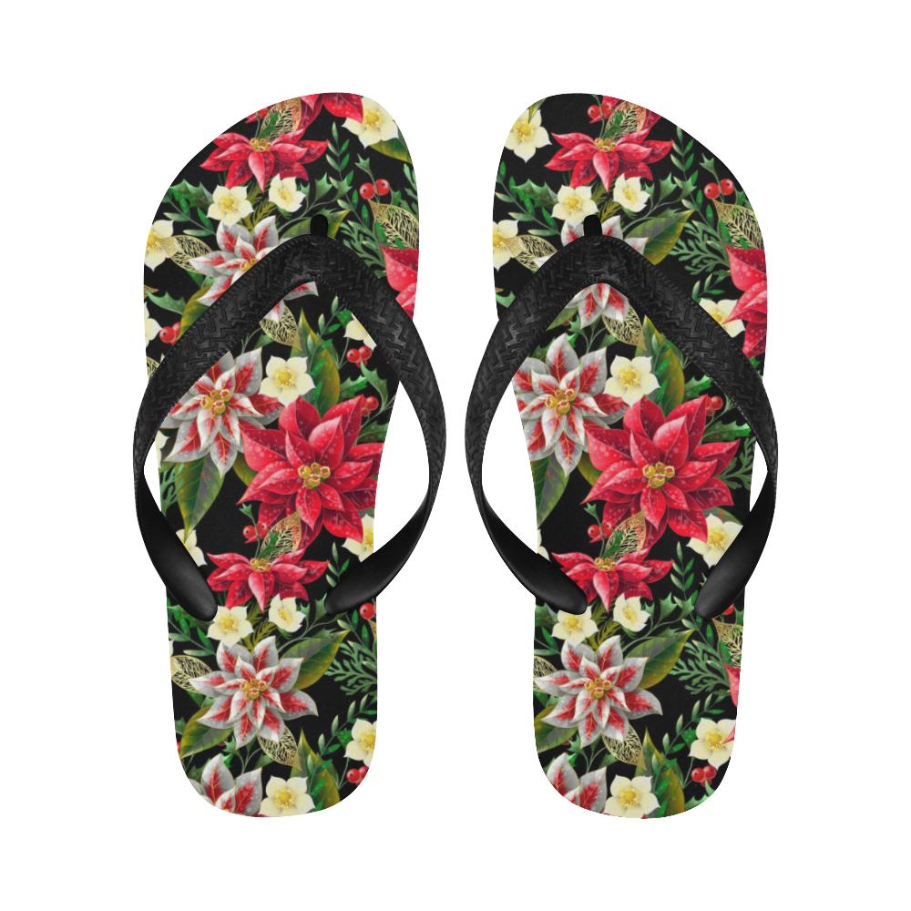 Poinsettia Pattern Print Design POT05 Flip Flops-JorJune