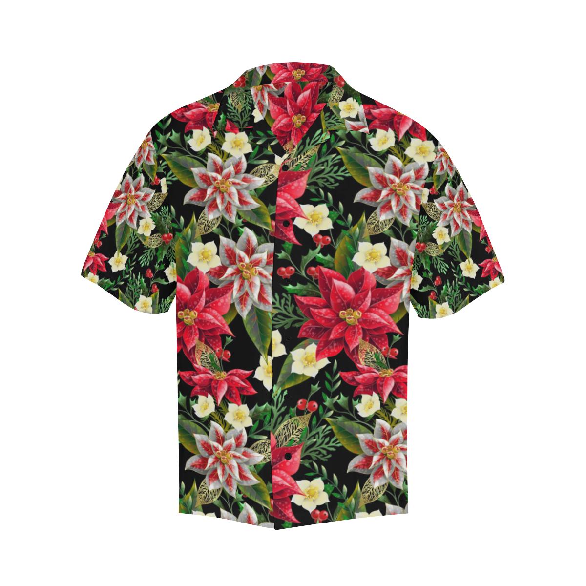 Poinsettia Pattern Print Design POT05 Men Hawaiian Shirt-JorJune