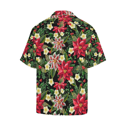 Poinsettia Pattern Print Design POT05 Men Hawaiian Shirt-JorJune