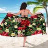 Poinsettia Pattern Print Design POT05 Sarong Pareo Wrap-JORJUNE.COM