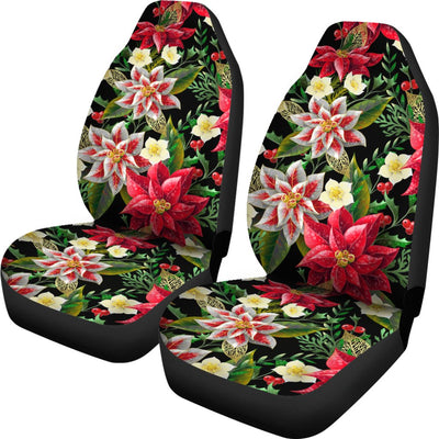 Poinsettia Pattern Print Design POT05 Universal Fit Car Seat Covers-JorJune