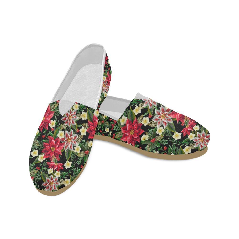 Poinsettia Pattern Print Design POT05 Women Casual Shoes-JorJune.com