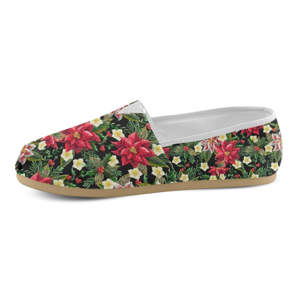 Poinsettia Pattern Print Design POT05 Women Casual Shoes-JorJune.com