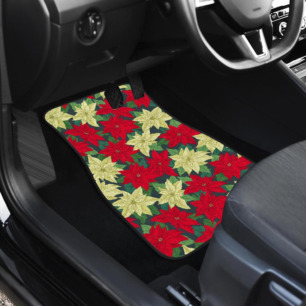 Poinsettia Pattern Print Design POT06 Car Floor Mats-JORJUNE.COM
