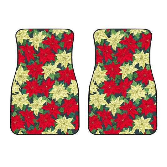 Poinsettia Pattern Print Design POT06 Car Floor Mats-JORJUNE.COM