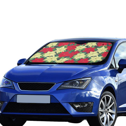 Poinsettia Pattern Print Design POT06 Car Sun Shade-JorJune