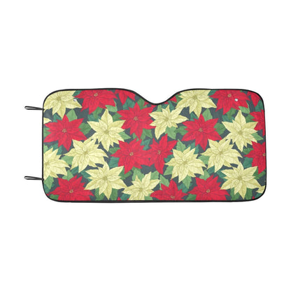 Poinsettia Pattern Print Design POT06 Car Sun Shade-JorJune