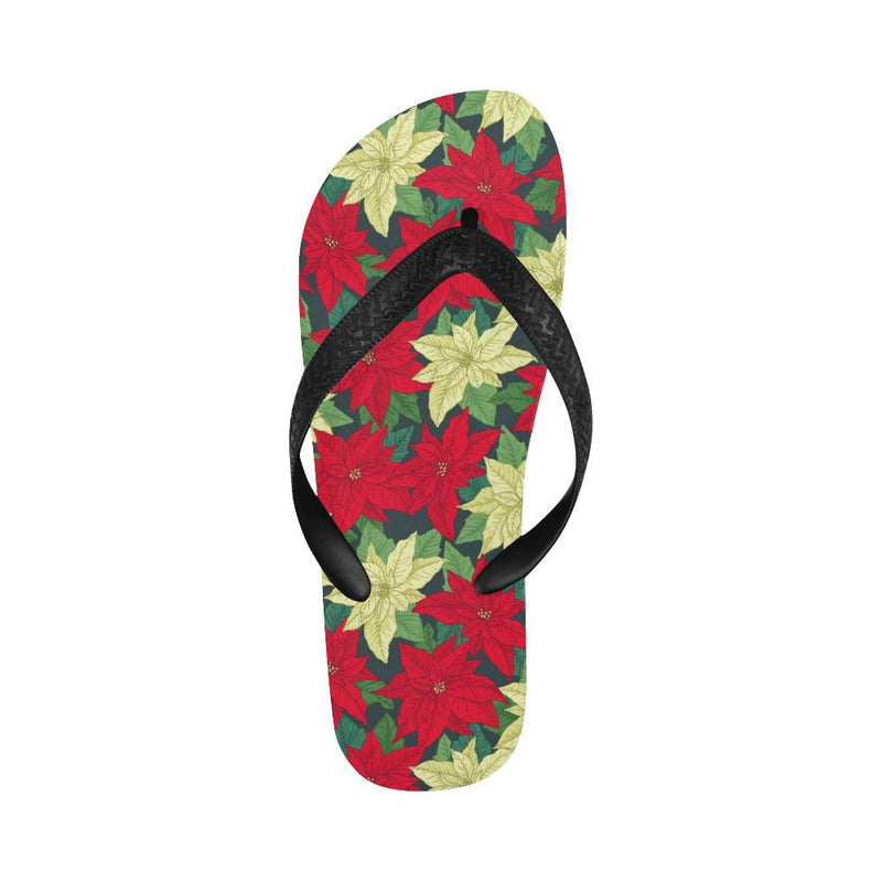 Poinsettia Pattern Print Design POT06 Flip Flops-JorJune