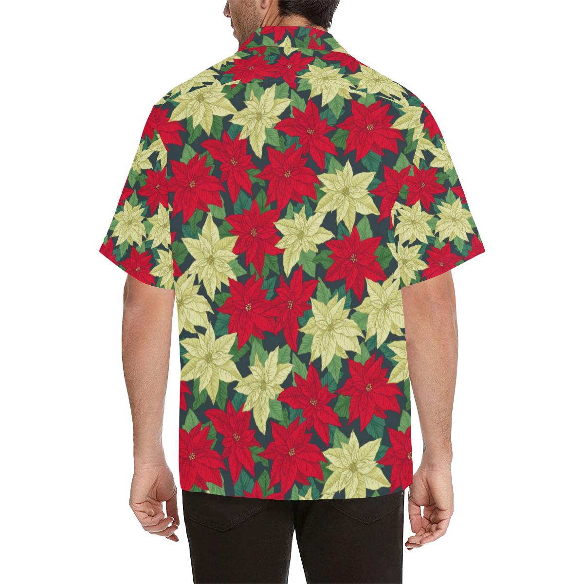 Poinsettia Pattern Print Design POT06 Men Hawaiian Shirt-JorJune
