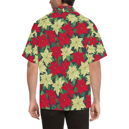 Poinsettia Pattern Print Design POT06 Men Hawaiian Shirt-JorJune