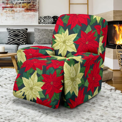 Poinsettia Pattern Print Design POT06 Recliner Slipcover-JORJUNE.COM