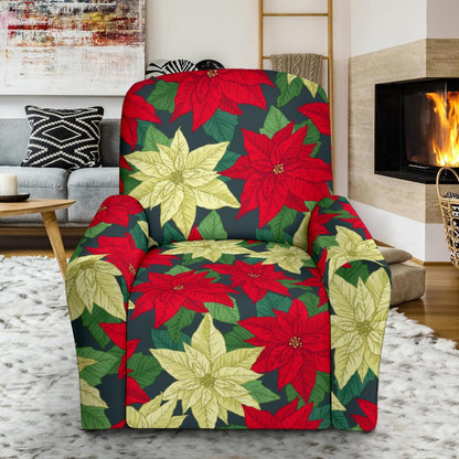 Poinsettia Pattern Print Design POT06 Recliner Slipcover-JORJUNE.COM