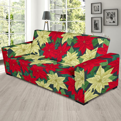 Poinsettia Pattern Print Design POT06 Sofa Slipcover-JORJUNE.COM