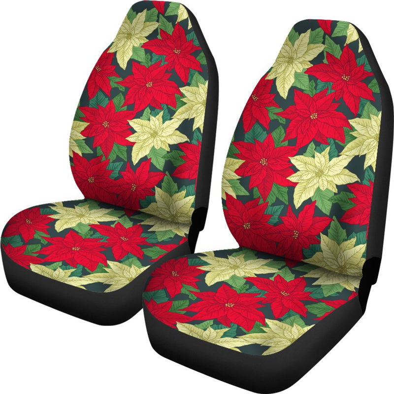 Poinsettia Pattern Print Design POT06 Universal Fit Car Seat Covers-JorJune