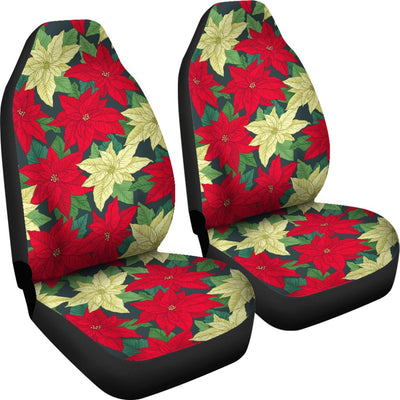 Poinsettia Pattern Print Design POT06 Universal Fit Car Seat Covers-JorJune