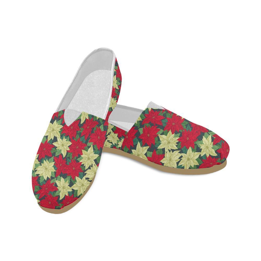 Poinsettia Pattern Print Design POT06 Women Casual Shoes-JorJune.com