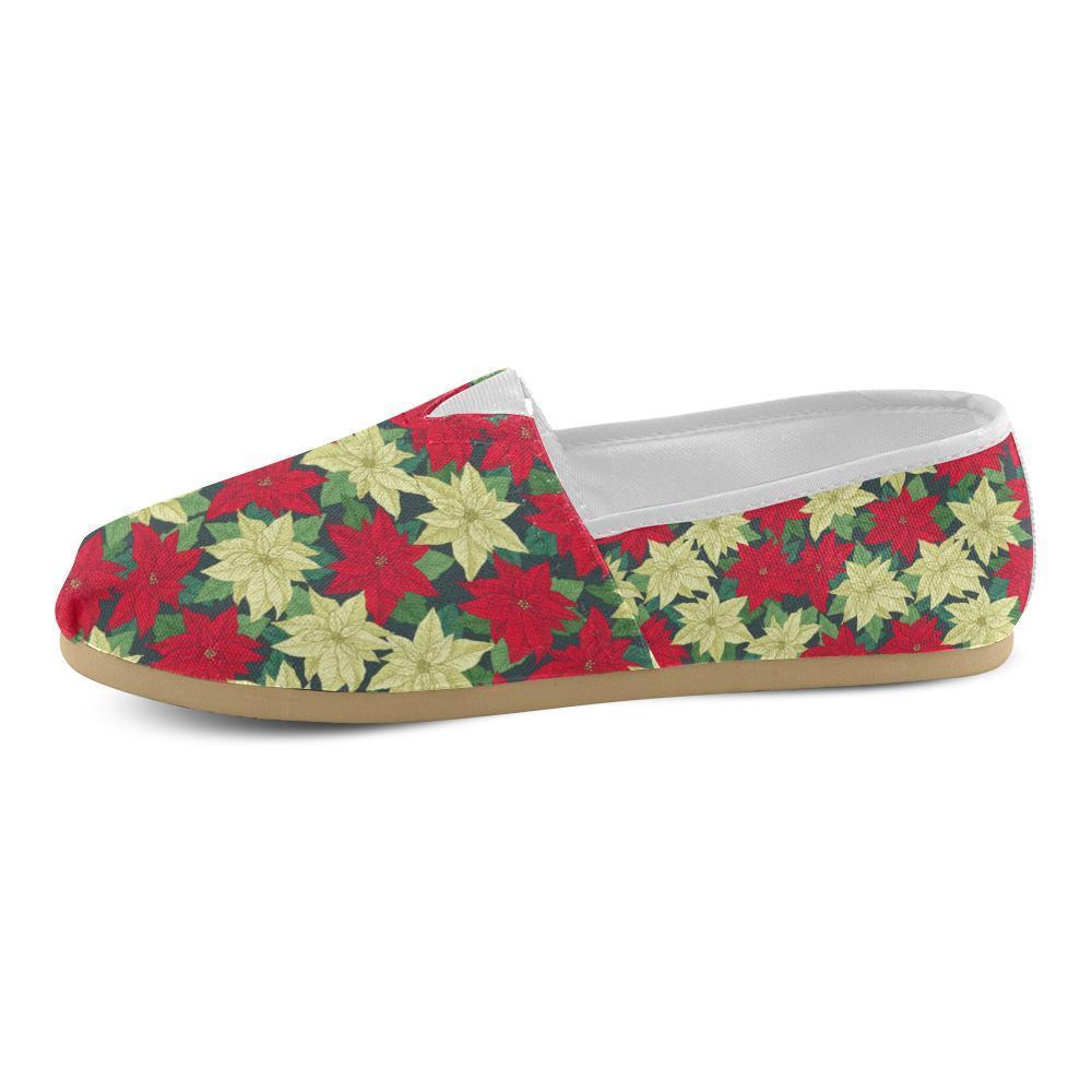 Poinsettia Pattern Print Design POT06 Women Casual Shoes-JorJune.com