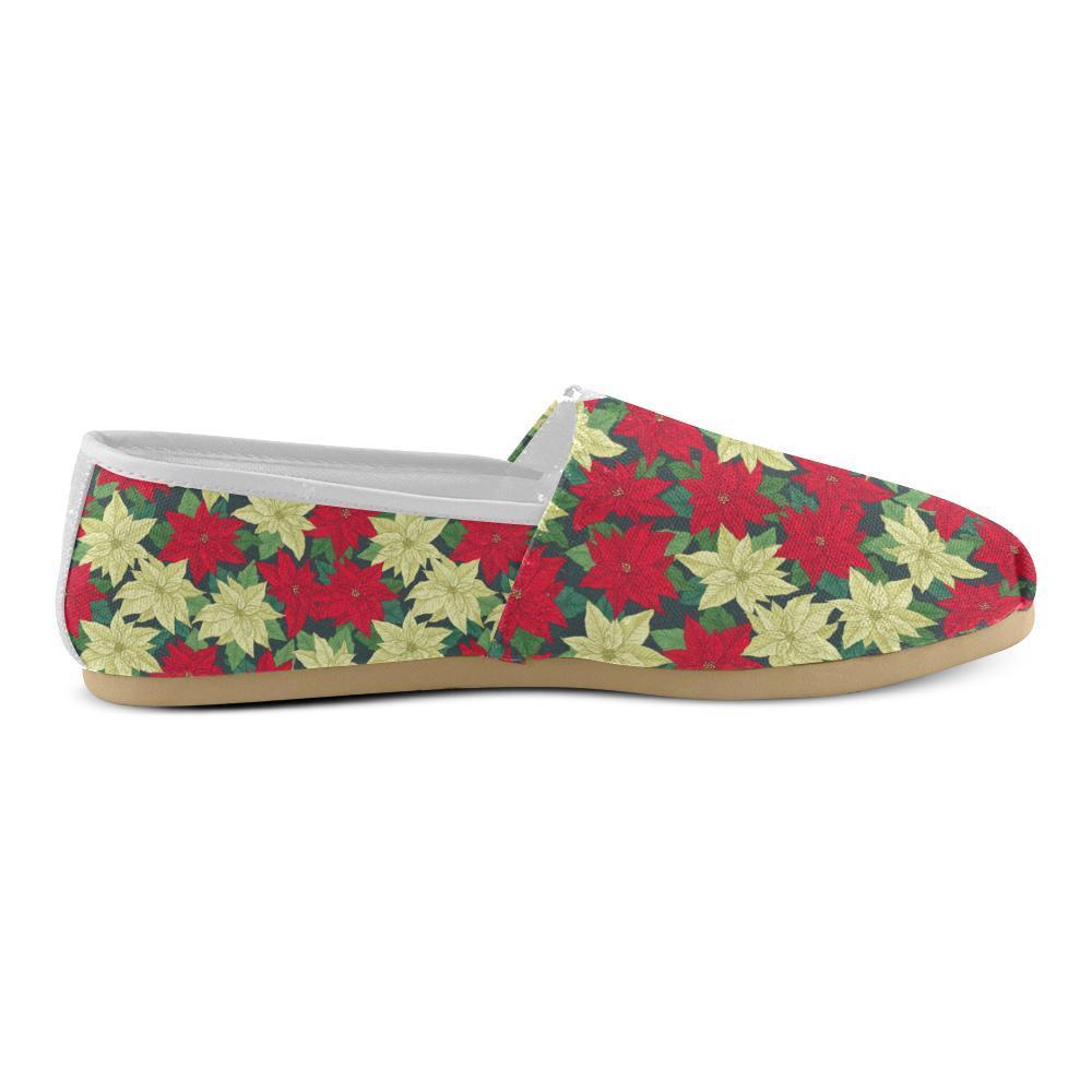 Poinsettia Pattern Print Design POT06 Women Casual Shoes-JorJune.com