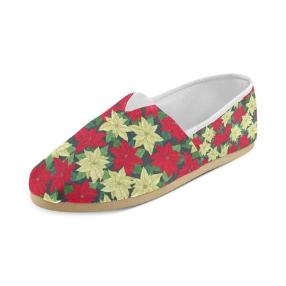 Poinsettia Pattern Print Design POT06 Women Casual Shoes-JorJune.com